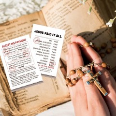 Saypacck 150 Pcs Jesus Paid It All Cards Christian 3.5 x 2.2 inches, white
