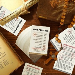 Saypacck 150 Pcs Jesus Paid It All Cards Christian 3.5 x 2.2 inches, white