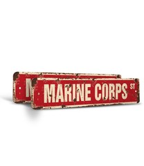 MARINE CORPS Vintage Style Street Sign usmc soldier military service military