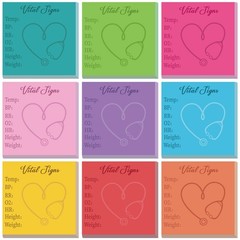 9 Pcs Vital Signs Sticky Notes Cute Self Stick Notepads Easy to Post Desk Sup…