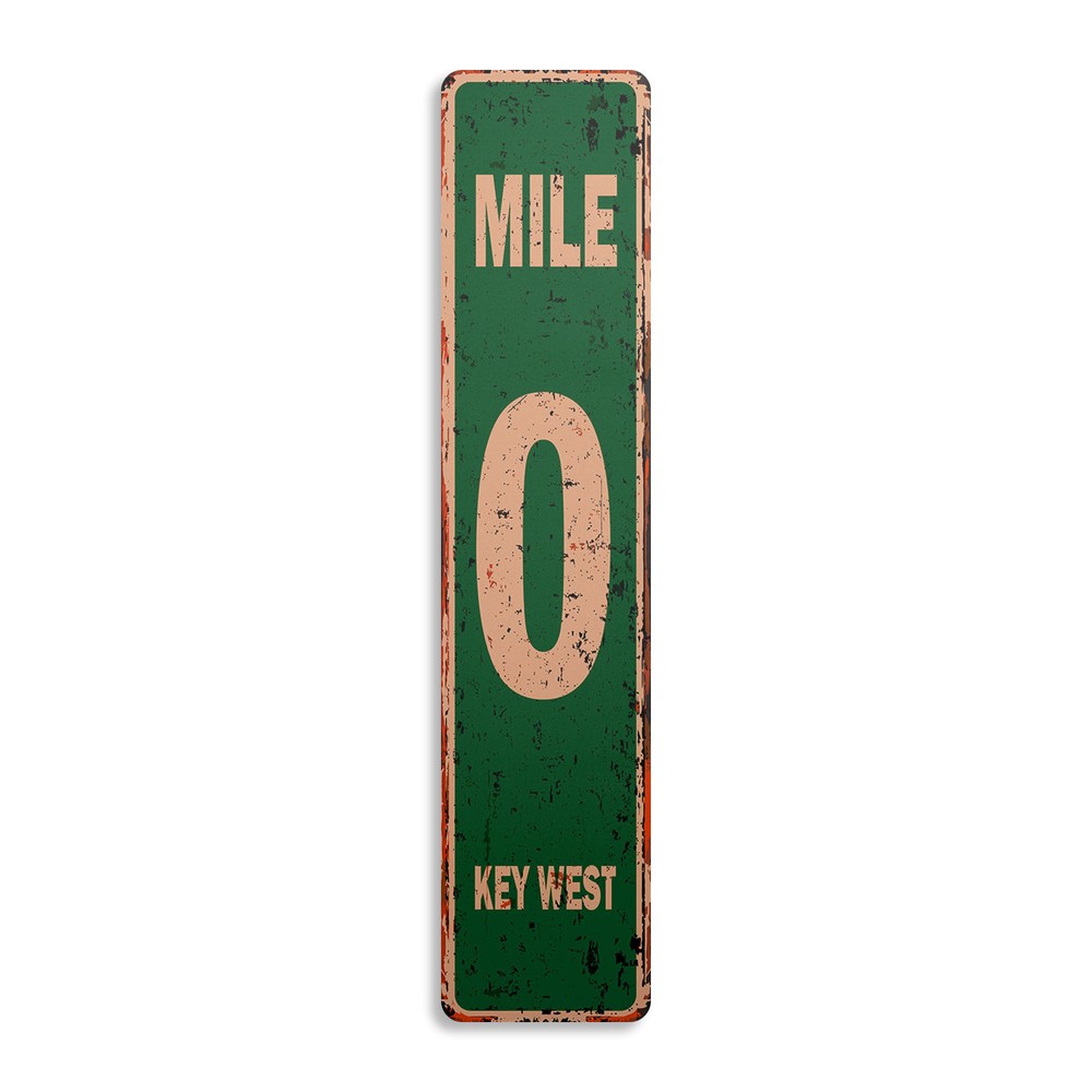 MILE 0 KEY WEST Vintage Street Sign marker zero southernmost keys Florida