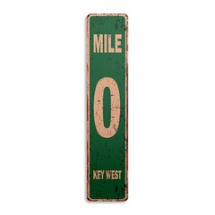 MILE 0 KEY WEST Vintage Street Sign marker zero southernmost keys Florida