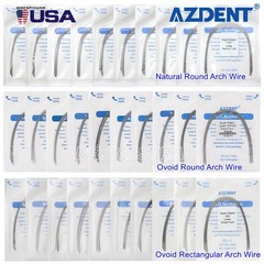 AZDENT Dental Orthodontic Arch Wire Super Elastic NiTi Ovoid Round Rectangular
