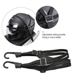 4in1 Elastic Bungee Cords With Hooks For Secure Helmet Bags Motorcycle Cargo Net