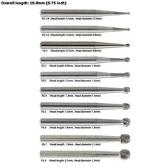 Wave Dental Carbide Burs Round For High Speed Handpiece FG 1/4 1/2 2 4 6 8 Prima