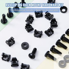 50 Pack M6 x 16mm Rack Mount Cage Nuts, Screws & Washers for Server Cabinet