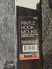 Buyers PM1012 Pintle Hook Mount, 6 Position Adjustable Trailer Hitch Receiver