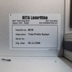BETA Lasermike 8016 Tube Profile System, 0-26″ Length, .01-.13″ Diameter, 120VAC