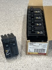 Square D HOM250 (5 PACK) 50A 2P 120/240V (5) NEW Circuit Breakers *US SELLER*