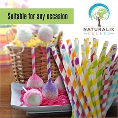 Naturalik 1000 Pack Multicolor Extra Durable Paper Straws Biodegradable –