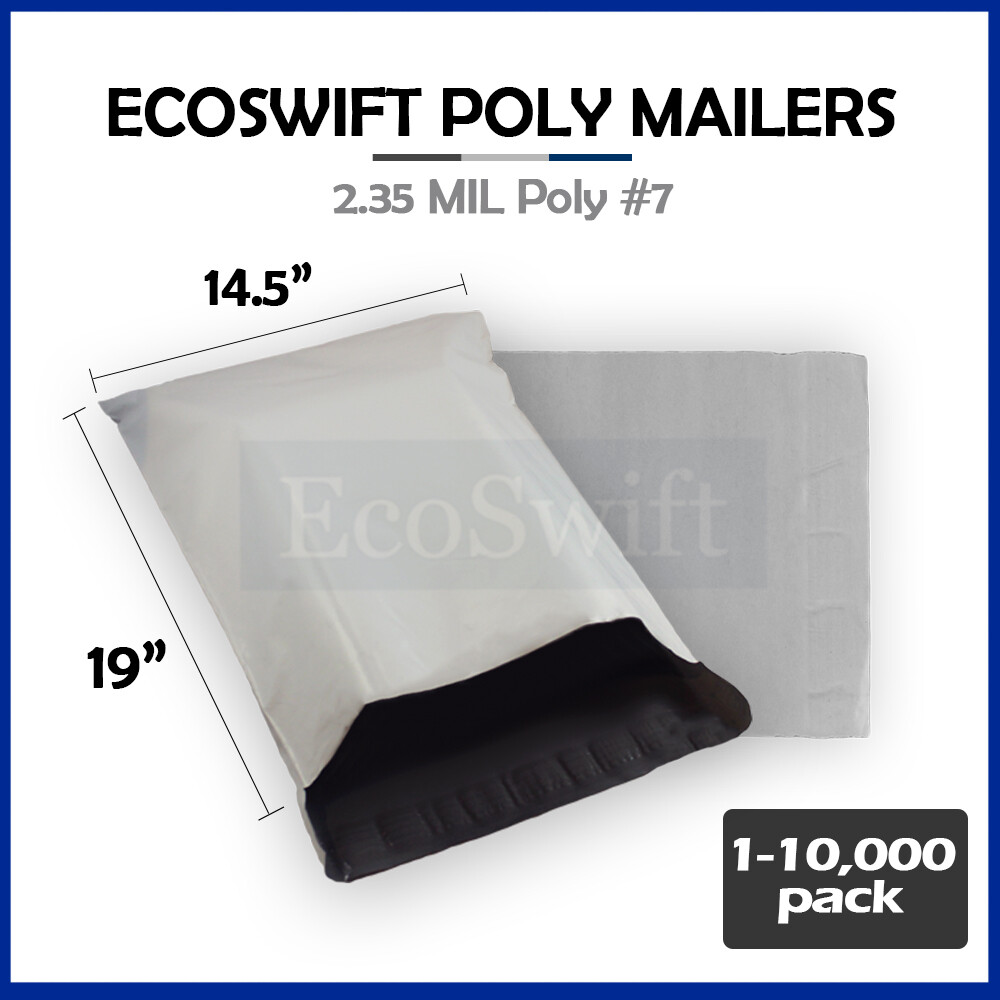 1-10000 14.5×19 «EcoSwift» Poly Mailers Envelopes Plastic Shipping Bags 2.35 MIL