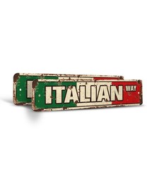 ITALIAN FLAG Vintage Style Street Sign italy italiano flags pride restaurant