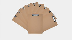 36 Pack Wood Clipboards Bulk, Letter Size Recycled Hardboard, Low Profile Clip f