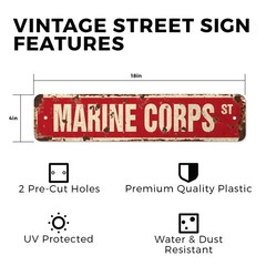 MARINE CORPS Vintage Style Street Sign usmc soldier military service military