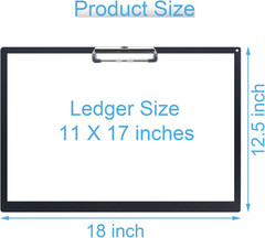 11×17 Clipboard Landscape with Ruler Extra Large Clipboard Low Profile Clip 11 x