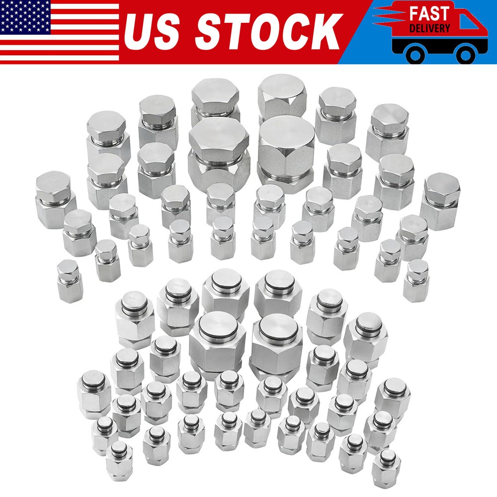 144 in 1 JIC and ORFS Hydraulic Cap and Plug Hose Tube and Pipe Cap and Plug Kit