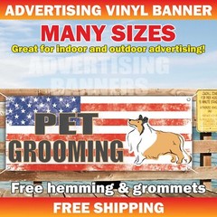 PET GROOMING Advertising Banner Vinyl Mesh Sign dog vets cut animal cats shop