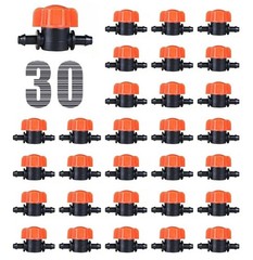 30 pcs 1/4 Inch Barbed Shut-Off Valve Universal Plastic 1/4” Drip 0.25 inches