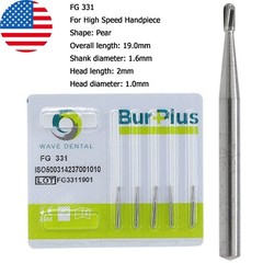 Wave Dental Carbide Burs FG 330 331 332 For High Speed Handpiece Pear Midwest