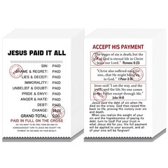 Saypacck 150 Pcs Jesus Paid It All Cards Christian 3.5 x 2.2 inches, white