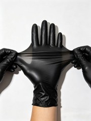 Heavy Duty Black Latex Gloves 5mil Disposable Powder-Free Food Safe