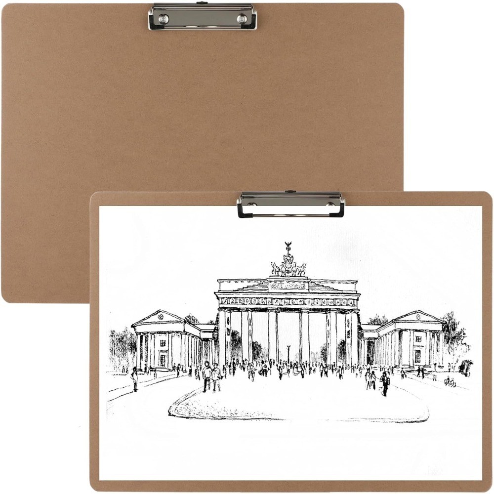 2PCS Extra Large A3 Horizontal Clipboard, 13» x 17» Wooden Low Profile Clip