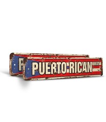 PUERTO RICAN FLAG Vintage Style Street Sign puerto rico national nation pride