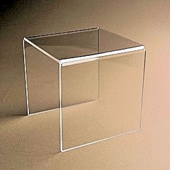 *2 Clear Acrylic / Plastic Risers Display Stand Pedestal 4″ X 4″ X 4″
