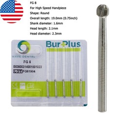Wave Dental Carbide Burs Round For High Speed Handpiece FG 1/4 1/2 2 4 6 8 Prima