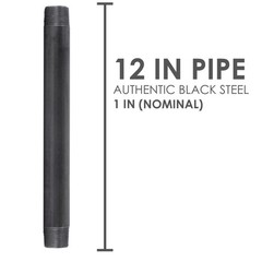 STZ Industries 1 in. MIP each T X 1 in. D MIP Black Steel 12 in. L Nipple