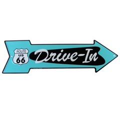 Route 66 Drive In Arrow US Made Metal Sign Diner Garage Man Cave Bar Wall Decor