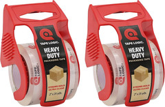 Heavy Duty Packing Tape with Dispenser – 2 Pack, 2 in x 25 Yd Clear Tape