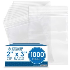 – 2” X 3” (1000 Count) 2 Mil Clear Reclosable Zip Plastic Poly Bags with Rese…