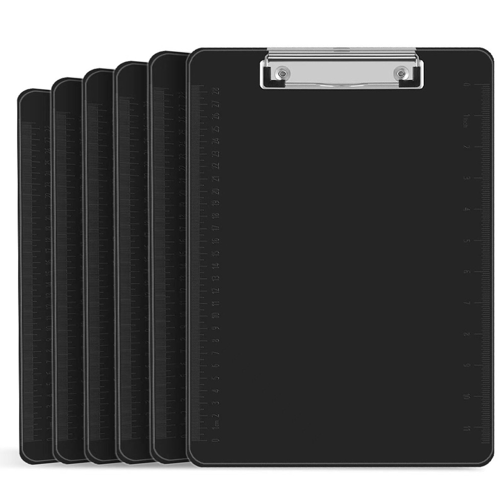 Black Clipboards, 6 Pack Plastic Black Clipboards with Low Profile Clip 12.5 …