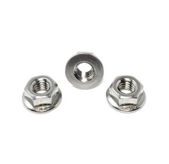 (25) M6 x 1.0 Stainless Steel Non-Serrated Flange Nuts DIN6923 Nuts M6-1.0 A2