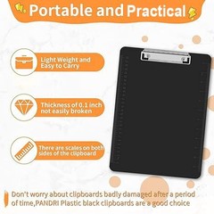 Black Clipboards, 6 Pack Plastic Black Clipboards with Low Profile Clip 12.5 …