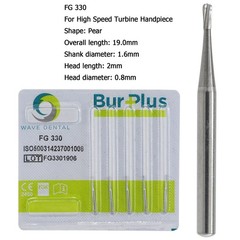 Wave Dental Carbide Burs FG 330 331 332 Bur High Speed Pear Shape Friction Grip
