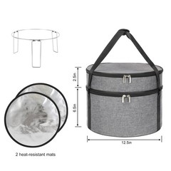 Wakaye Insulated Casserole Carrier for Hot or Cold Food, 9×13 Inches, Gray