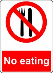 NO EATING OSHA DECAL SAFETY SIGN STICKER 3M USA MADE