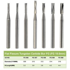 Wave Dental Carbide Burs High Speed Friction Grip 19mm Surgical FGOS FG 25mm