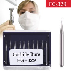 10 Pcs Dental Carbide Burs Pear-Shaped Type High Speed Tungsten Steel Bur FG329