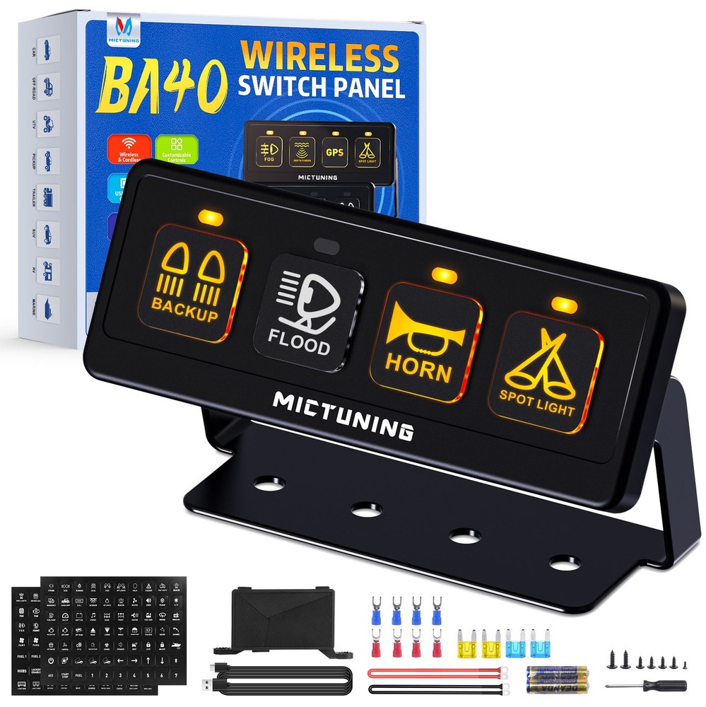 MICTUNING Wireless On/Off Switch Panel Toggle Circuit Relay Control System Box