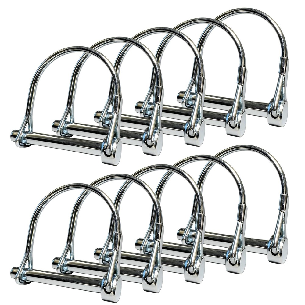 10 Pack, NRJSSCC Trailer Coupler Pin and 2.125 inches x 0.25 inches, Silver