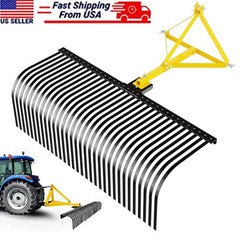 Heavy Duty 60″ Landscape Rake for Category 1 Compact Tractors 3-Point Hitch