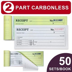 6-Pack Carbonless Receipt Book for Small Business – Money & Rent Receipts, 2-…