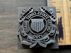 Antique All Metal Letterpress PRINTING BLOCK – United States Coast Guard Seal