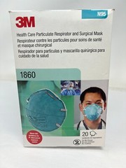 20 PACK of 3M 1860 N95 NIOSH ADULT SIZE Face Mask Respirator EXP 10/2027