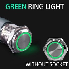 16mm 12V LED ON OFF Waterproof Stainless Steel Latching Push Button Power Switch