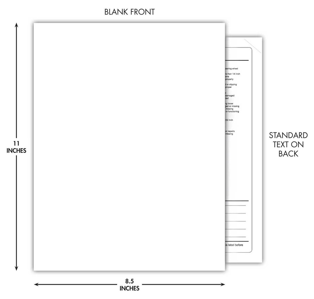 Exterior Self-Adhesive Buyers Guides – Blank Front – Text on Back (100 pack)