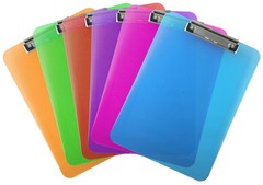Trade Quest Plastic Clipboard Transparent Color Letter Size Low Profile Clip (Pa